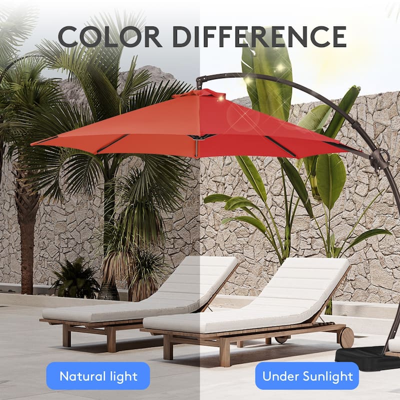 12 ft.Aluminum Curvy Cantilever Offset Hanging Patio Umbrella With Sandbag Base