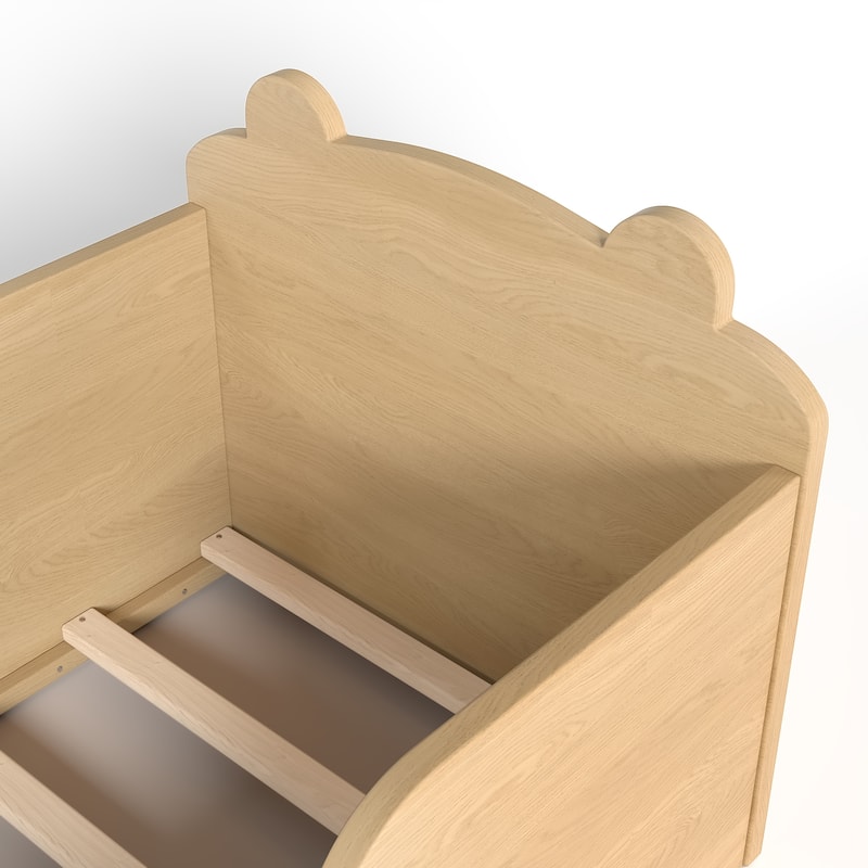 Toddler Floor Bed Frame - Bear Shape Cot Bed for Boys & Girls Ages 3-6