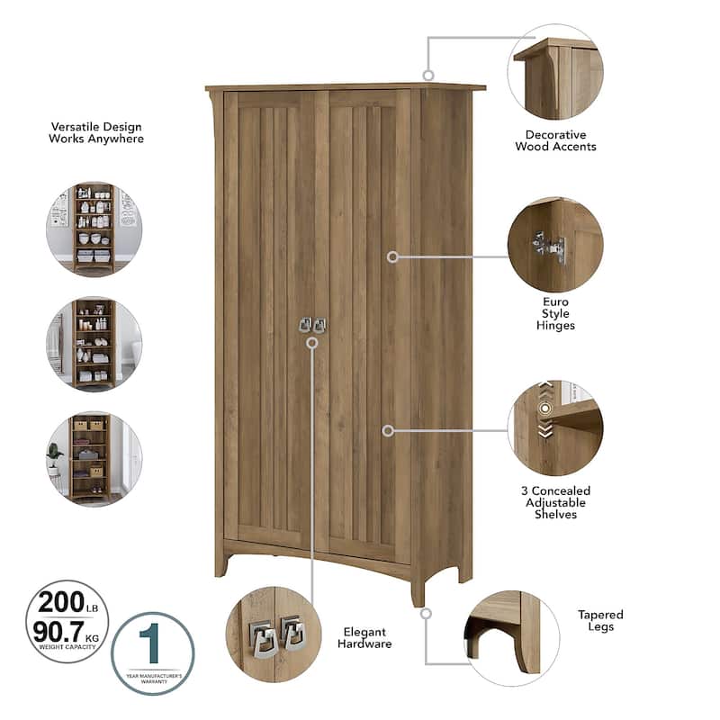 Salinas Tall Storage Cabinet with Doors by Bush Furniture