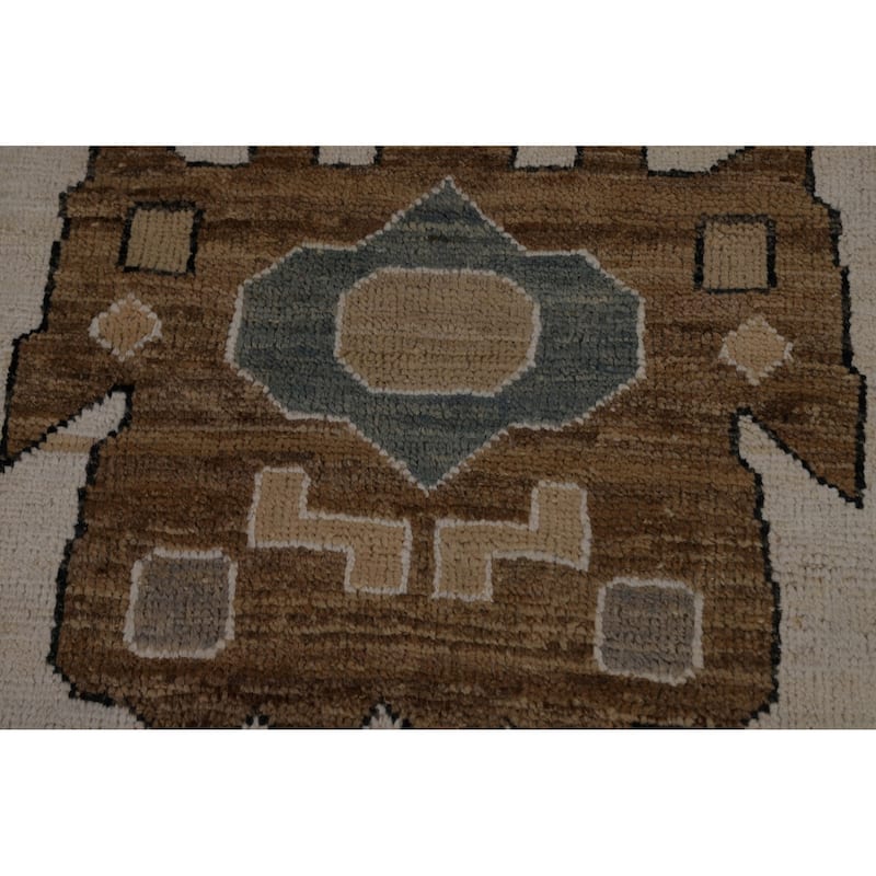 Vegetable Dye Gabbeh Oriental Area Rug Handmade Wool Carpet - 5'1" x 8'2"