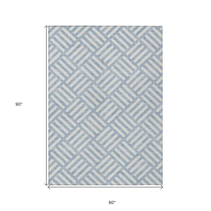 HomeRoots Geometric Transitional Rectangle Outdoor Rug