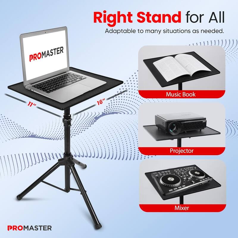 ProMaster Adjustable Tripod Projector Stand - Height Adjustable Projector Floor Stand for Outside Use,