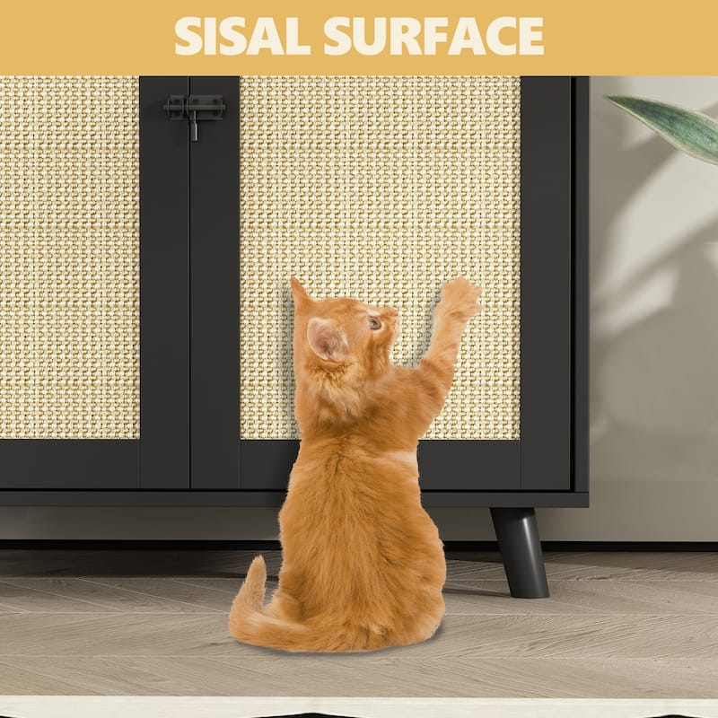 Buffet Cat Litter Box Enclosure Cabinet Hidden Cat Washroom Furniture