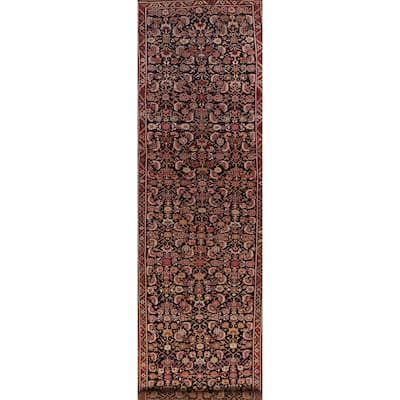 Vegetable Dye Karabagh Persian Antique Runner Rug Handmade Wool Carpet - 3'8" x 19'8"