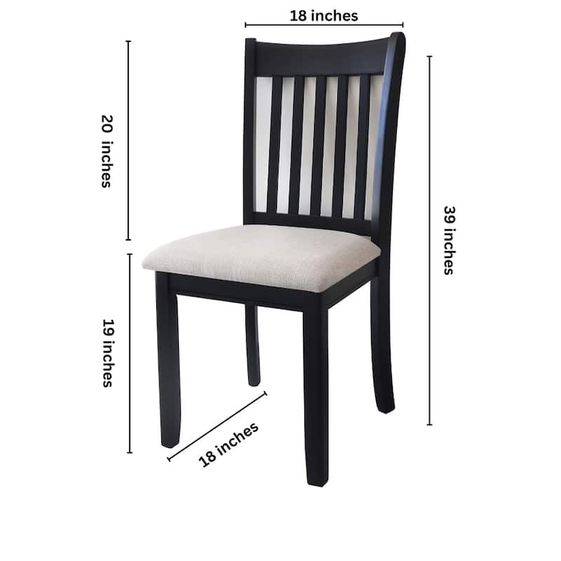 Upholstered Seating Comfortable Black Dining Chairs (Set of 2)