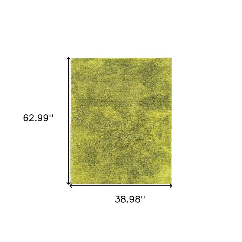 HomeRoots Solid Color Shag Rectangle Area Rug - 62.99 in. x 38.98 in. x 1.60 in.