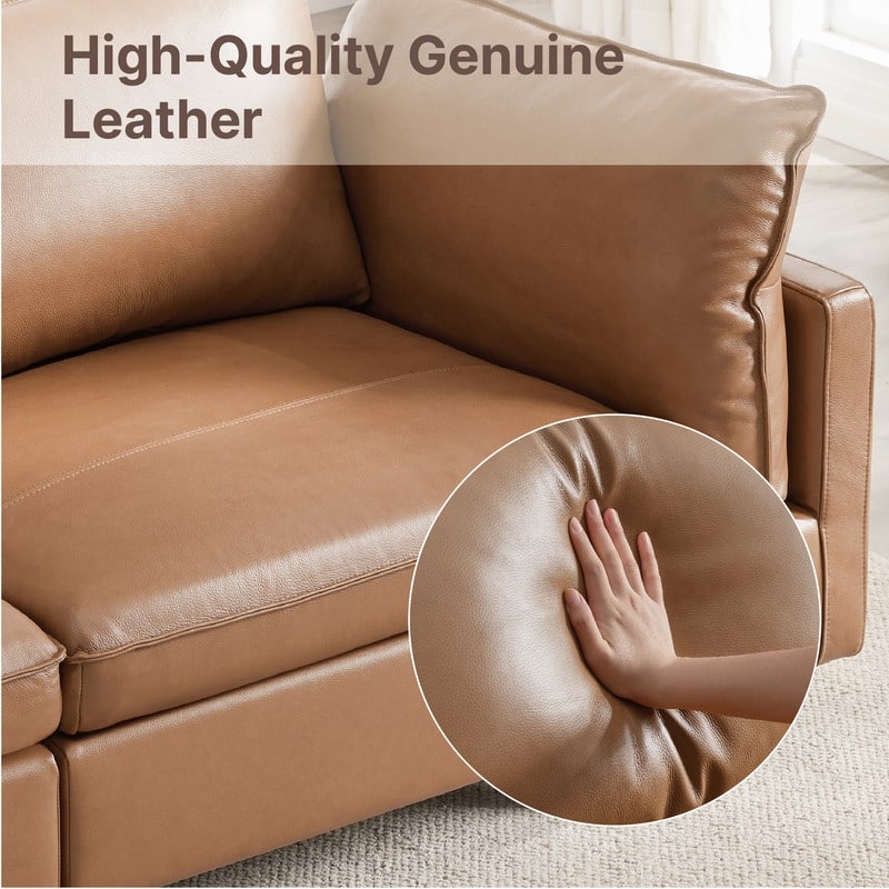 Spruce & Spring Modular Cloud Couch Sofa with Wood Legs for Living Room