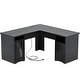 preview thumbnail 10 of 70, Modern Farmhouse L-Shape Desk with File Cabinet and Drawers, Homer Office Executive Desk with Charge Station