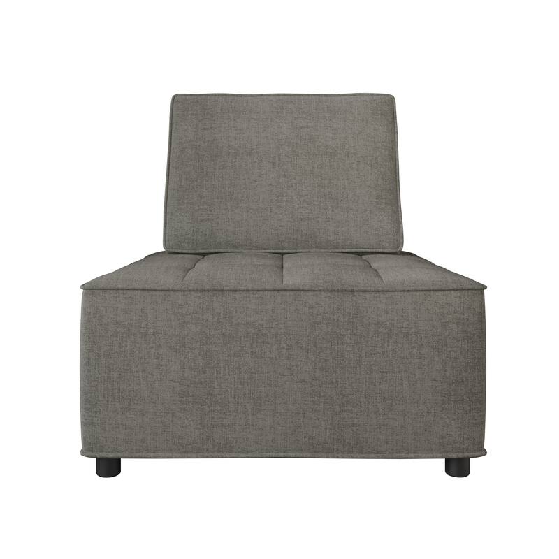 Clayfell Lancy Linen Tufted Square Accent Chair