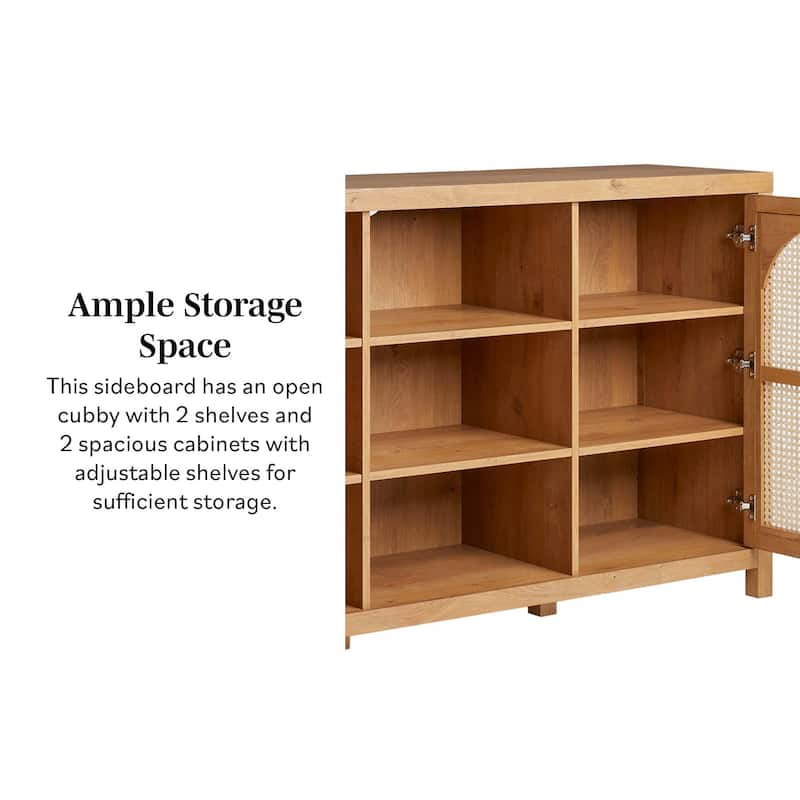 Middlebrook Designs 2-Door 58 inch Sideboard with Arched Rattan Panels