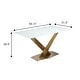 preview thumbnail 73 of 75, Voren Modern Rectangular Dining Table, Sintered Stone/Tempered Glass Top & Stainless Steel Gold Finish Pedestal Base