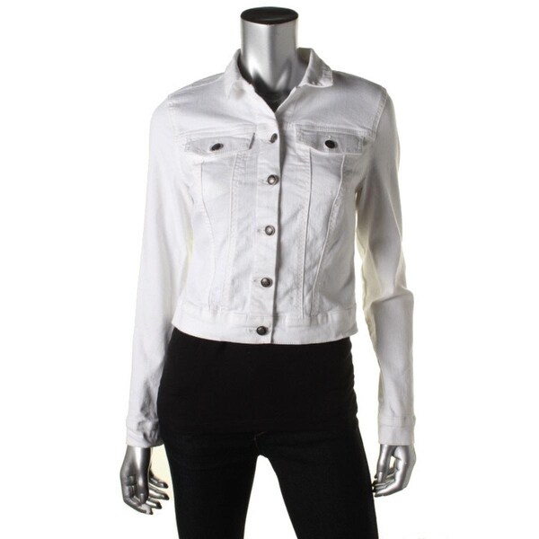 jessica simpson white denim jacket