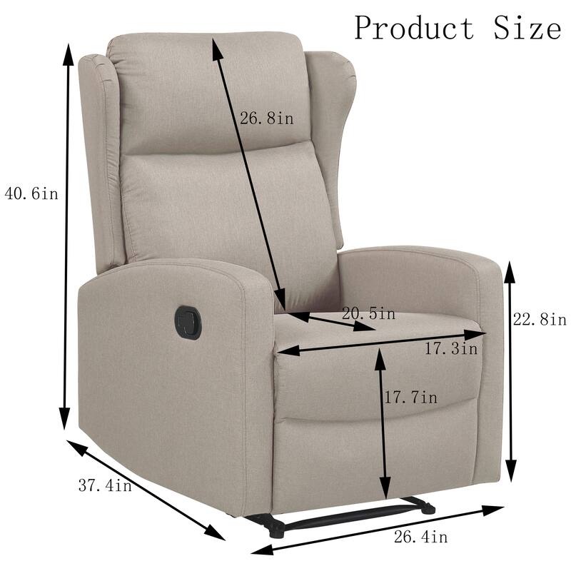 Rocking Recliner Chair,Adjustable Recliner Sofa with Lumbar Support,Classic Recliner Chair with Comfortable Arm and Back Sofa