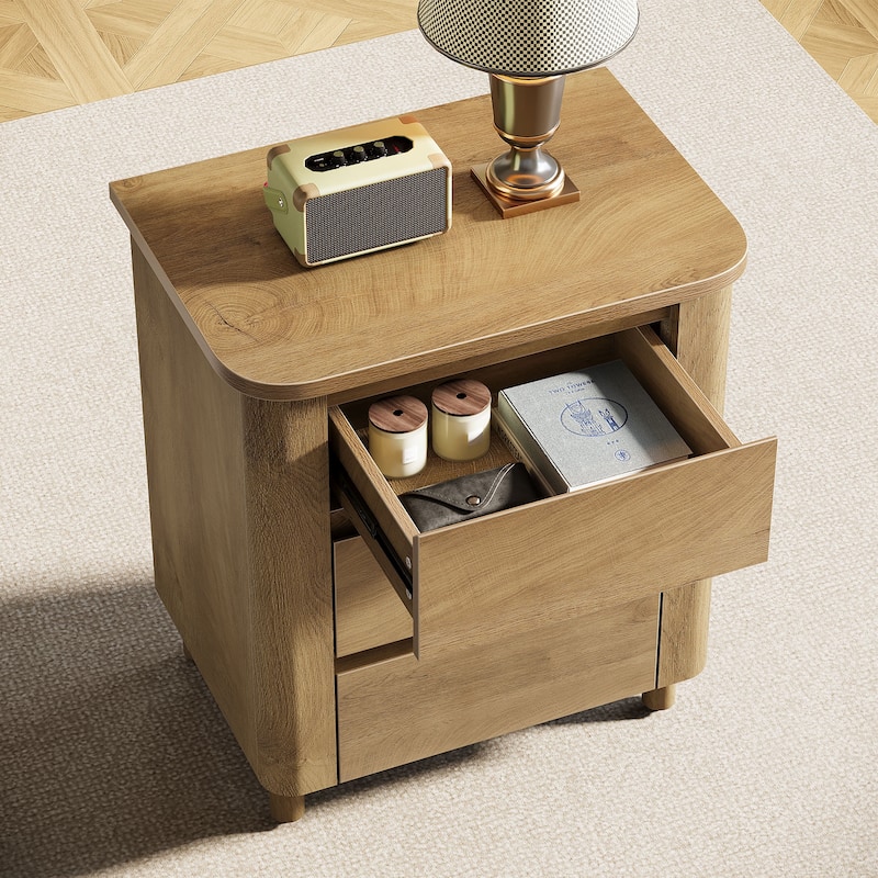 Farmhouse Nightstand with 3 Drawers