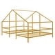 preview thumbnail 13 of 21, Double Twin House Beds with Built-in Table, Platform/Daybed, Gold