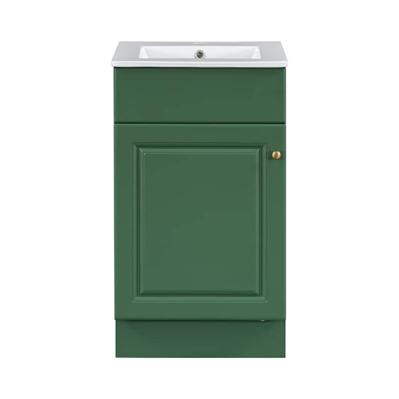 Roomfitters Bathroom Vanity with Sink, Compact Cabinet with Door Shelf and Adjustable Shelf