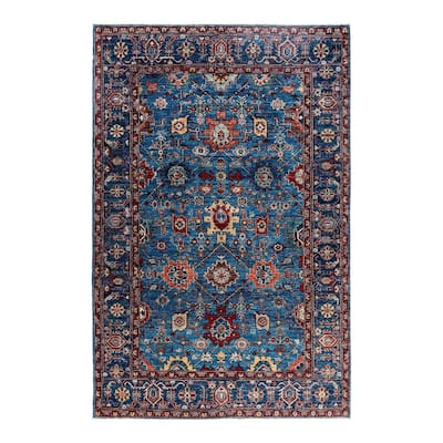 Serapi One-of-a-Kind Hand-Knotted Area Rug - Light Blue, 5' 11" x 9' 0" - 5' 11" x 9' 0"