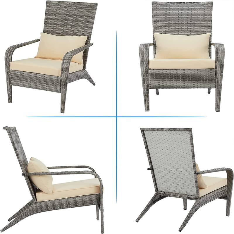 AECOJOY Patio Chairs High Back Wicker Outdoor Dining Chair(Set of 2)