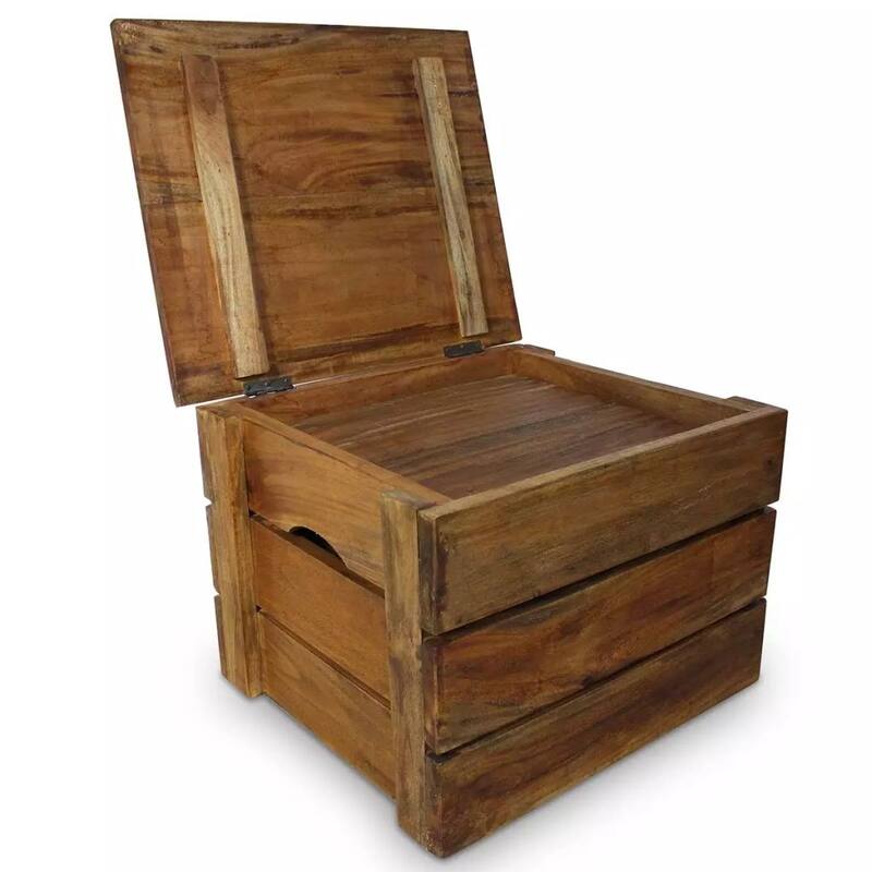 vidaXL Storage Crate Set 2 Pieces Solid Reclaimed Wood
