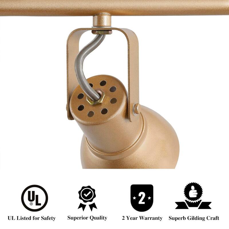 Rella Modern Farmhouse Split Rail 4-Light Adjustable Linear Ceiling Track Lighting Kit Flush Mount Ceiling Light