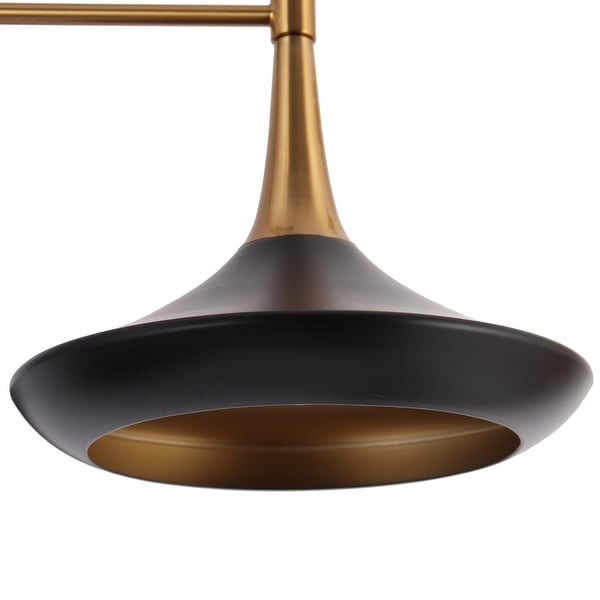 Conia Mid-Century Modern Black 5-Light Wheel Chandelier for