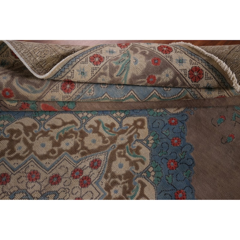 Over Dyed Distressed Tabriz Persian Vintage Rug Handmade Wool Carpet - 8'1" x 11'4"