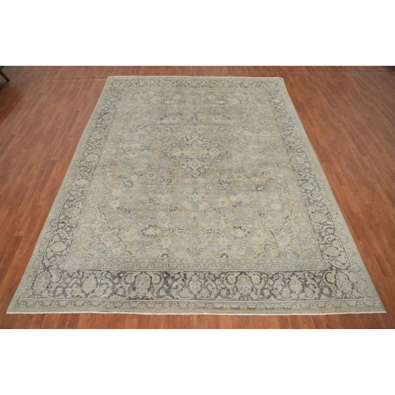 Hand Knotted Oriental 100% Wool Carpet Traditional Floral Multi-Colored Mahal Area Rug - 11' 10'' X 8' 1''