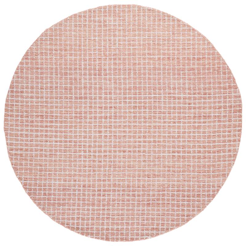 SAFAVIEH Handmade Abstract Germinia Contemporary Rug - 6' Round - Ivory/Blush