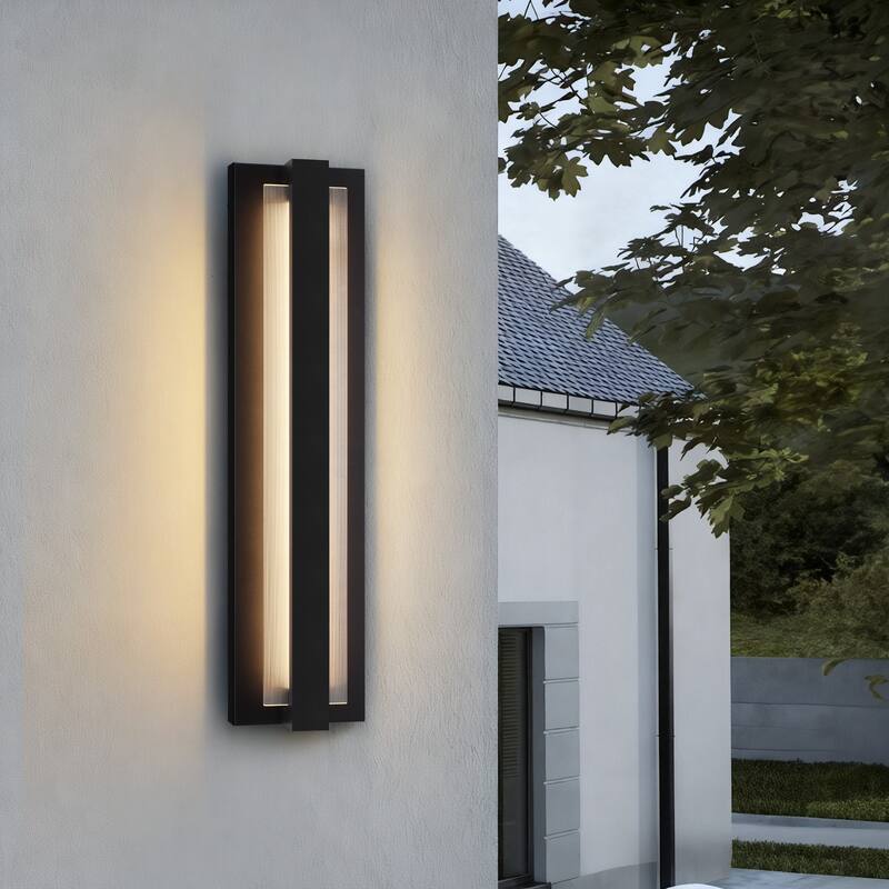 Modern Outdoor Wall Lights Exterior Lighting Fixtures With Glass Shade - 23.6 inch