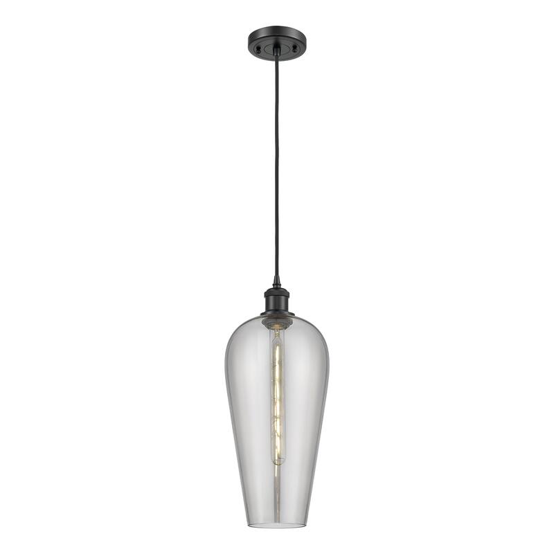 Innovations Lighting Endless Possibilities Ballston - Chelsea - 1 Light 8" Cord Hung Mini Pendant - Matte Black/Light Smoke