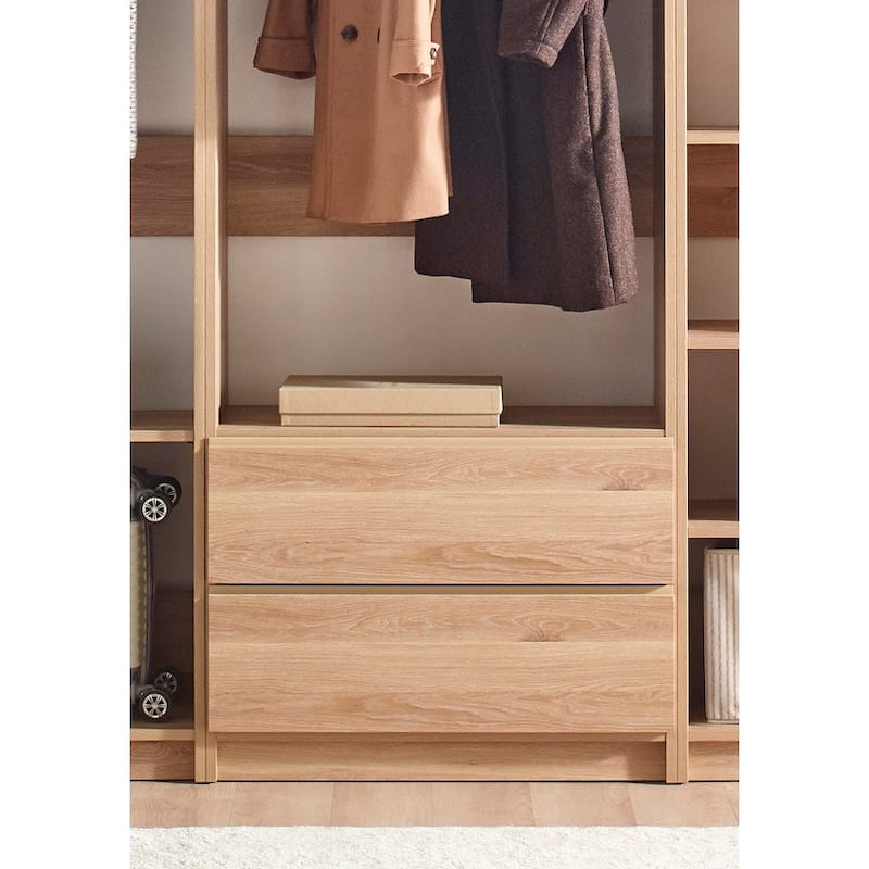 Prosper Oak Freestanding Walk in Wood Closet System
