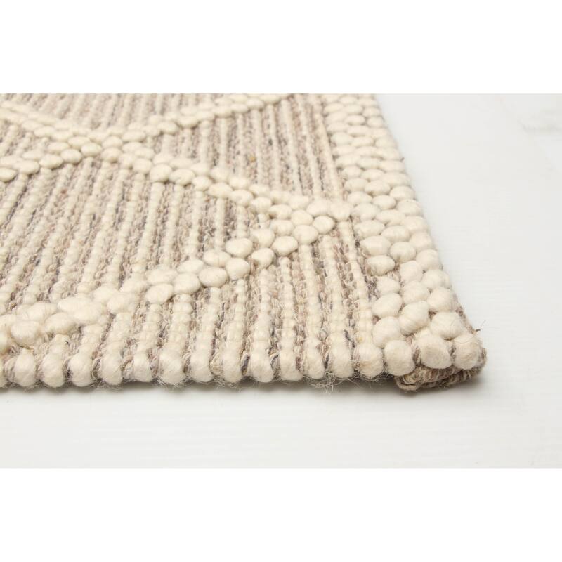 ECARPETGALLERY Braid weave Sienna Cream Wool Rug - 5'11 x 9'2