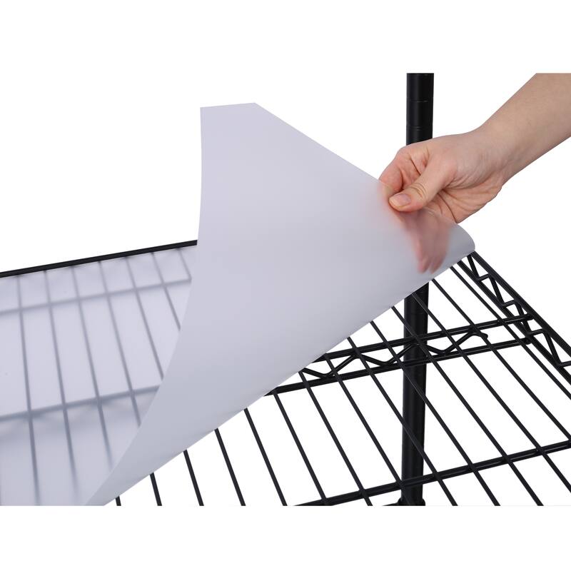 2450lbs Heavy Duty Adjustable Storage Rack with Wheels & Shelf Liners