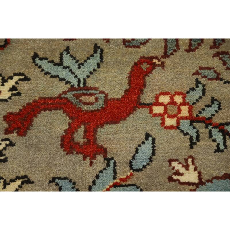 Hand Knotted Oriental 100% Wool Carpet Traditional All-Over Greys & Charcoal Ziegler Area Rug - 11' 10'' X 8' 11''