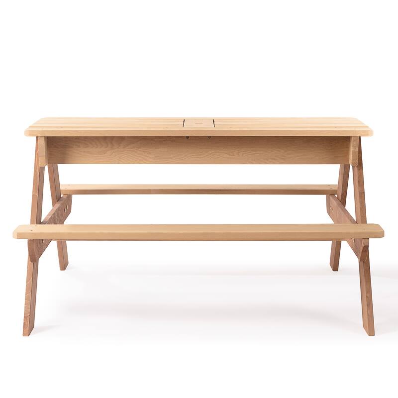 3-in-1 Kids Outdoor Wooden Picnic Table