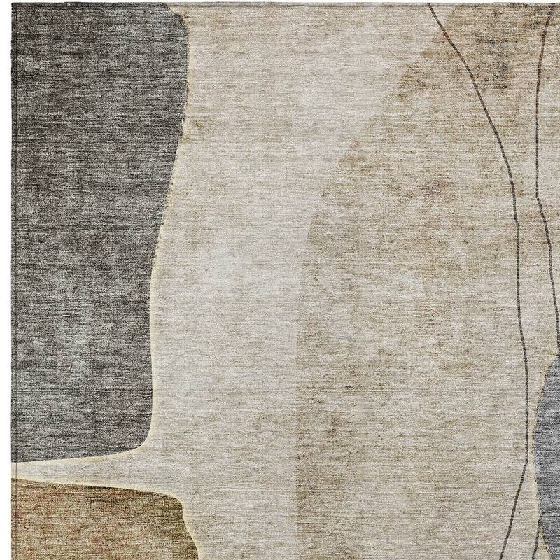 HomeRoots Abstract Transitional Rectangle Outdoor Rug