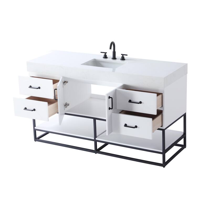 Elegant Lighting VF29260 Caroline 60" Free Standing Single Basin