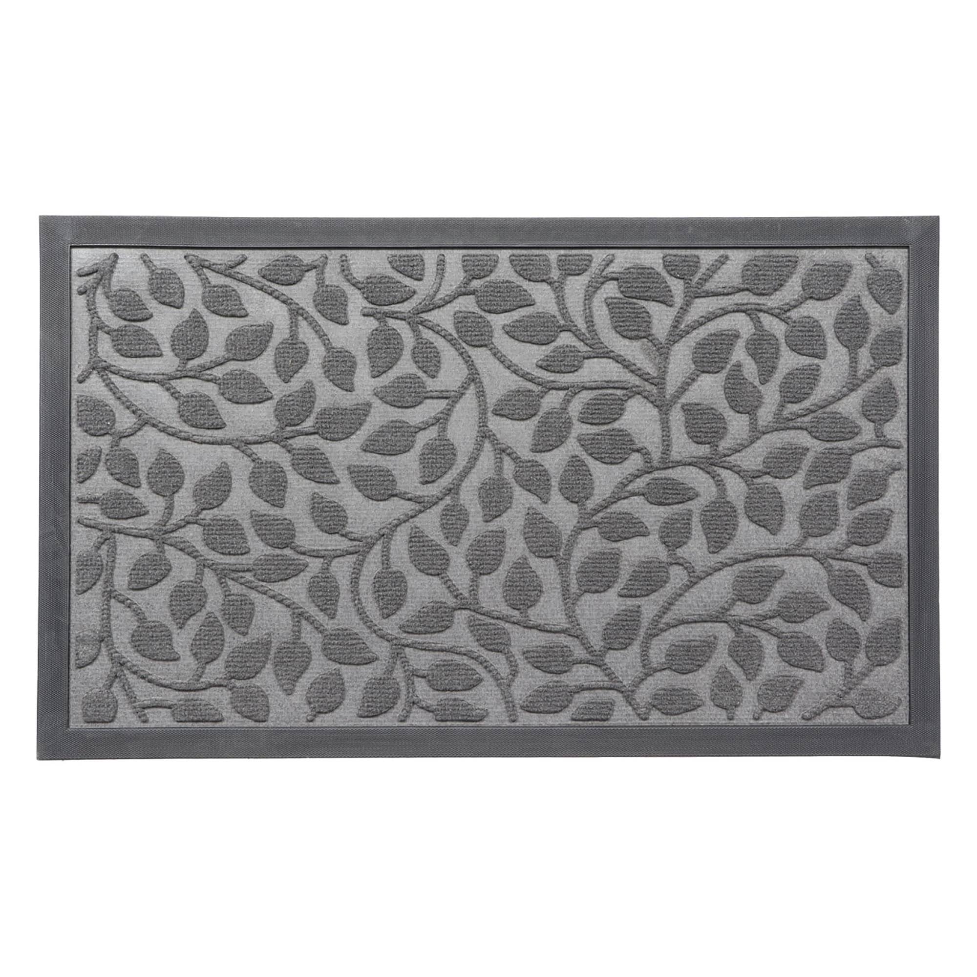 Heavy-Duty Dirt-Trapping Rubber Doormat with Raised Pattern