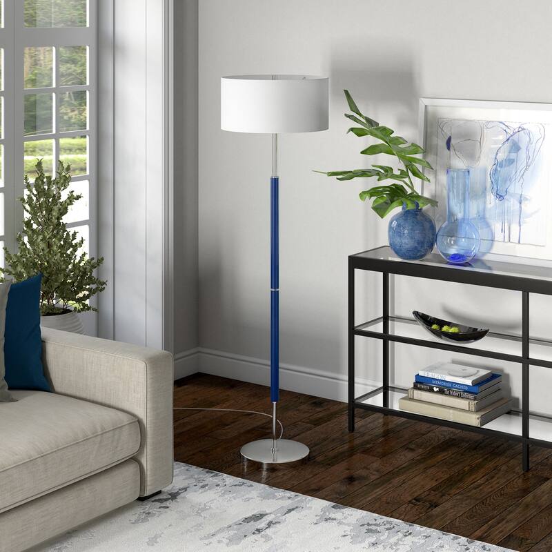 Simone 2-Light Floor Lamp with Fabric Shade