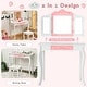preview thumbnail 7 of 18, Gymax Kids Vanity Princess Makeup Dressing Table Chair Set W/ - See Details