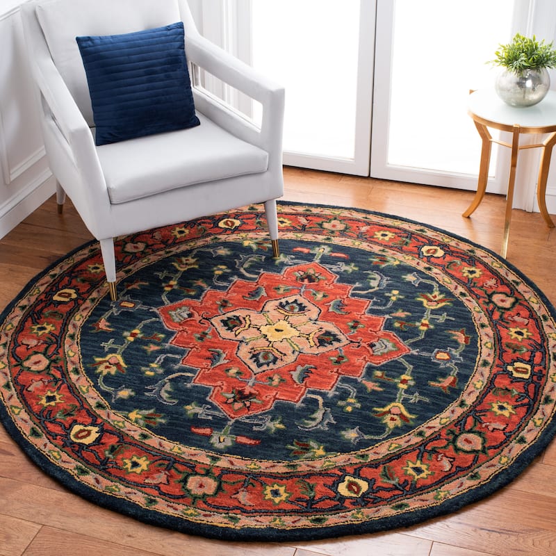 SAFAVIEH Handmade Heritage Facet Border Traditional Wool Rug