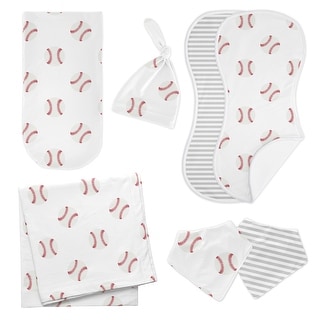 Baseball Sports Collection 7-piece Newborn Baby Layette Set - Red and White Americana