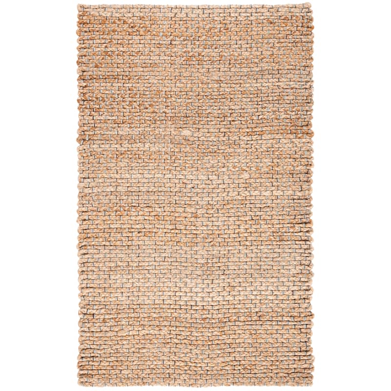 SAFAVIEH Handmade Natural Fiber Grainne Jute Rug - Light Blue/Natural - 3' x 5'