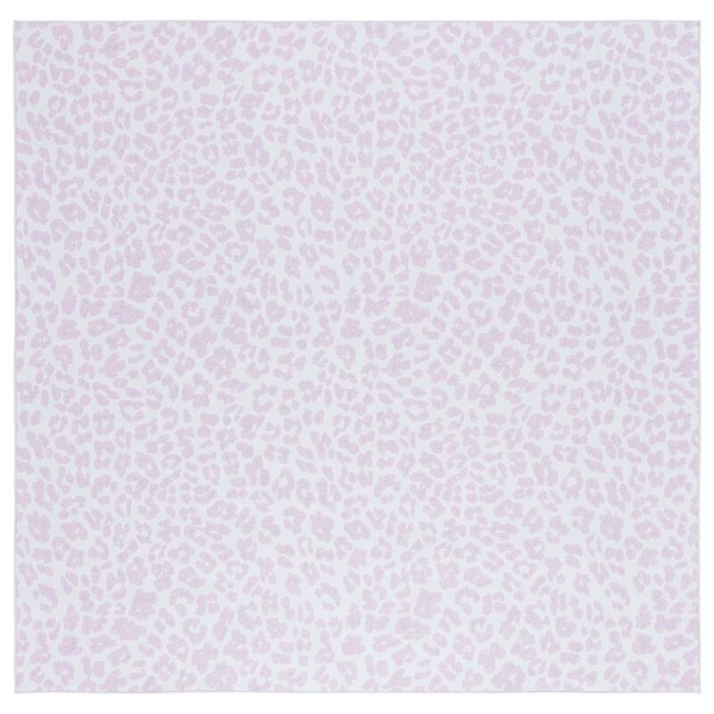 SAFAVIEH Faux Hide Machine Washable Slip Resistant Deepali Rustic - 6' x 6' Square - Ivory/Pink - Square