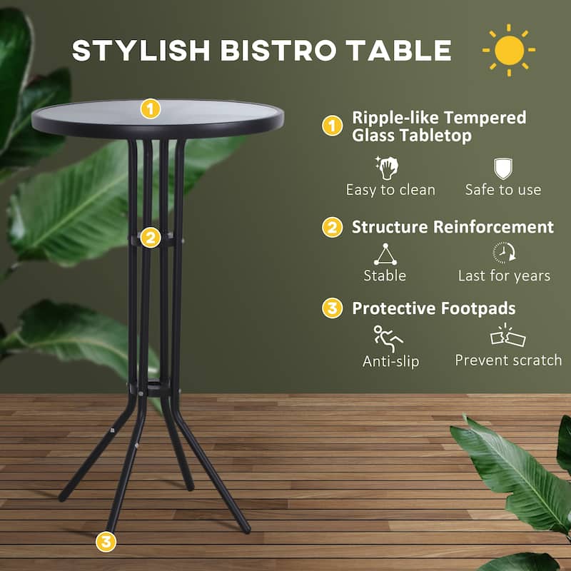 Santa Barbra 3-piece Outdoor Patio Pub Bistro Table and Chairs Set by Havenside Home