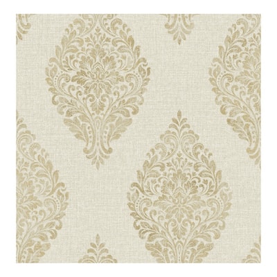 Pascale Gold Medallion Wallpaper - 20.5 x 396 x 0.025