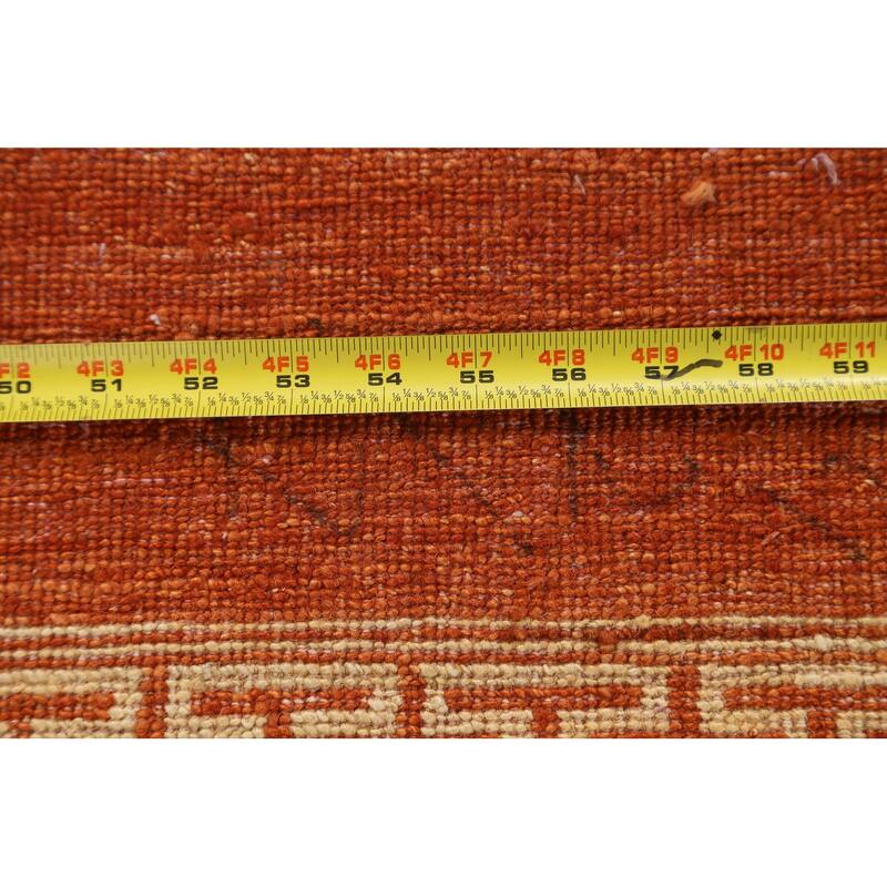 Orange Bordered Oriental Gabbeh Kashkoli Wool Runner Rug Hand-knotted - 2'8" x 8'11"