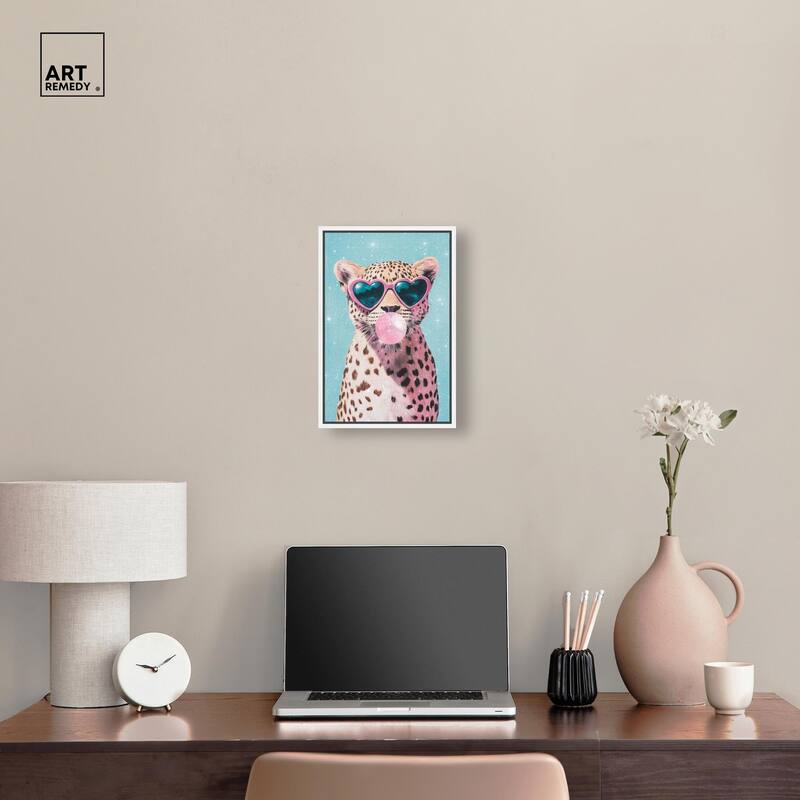 Pastel Cheetah Bubblegum Canvas by Art Remedy