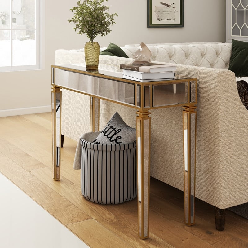 Vintaged Antique Mirrored Console Table