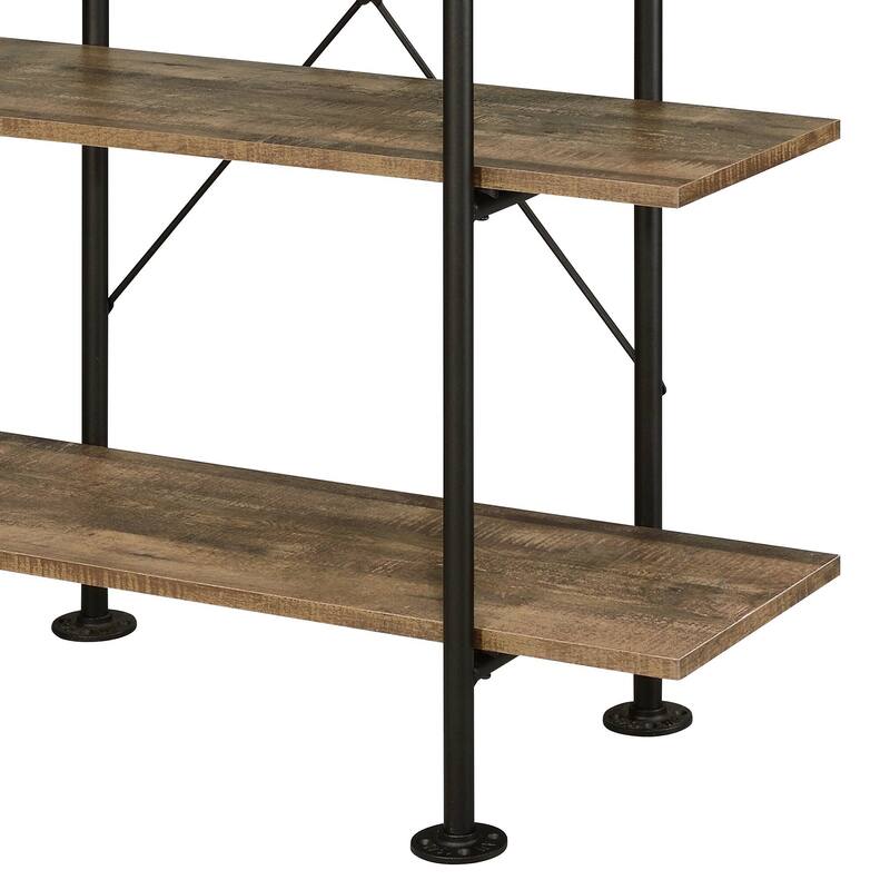 Nefo Rustic Oak & Black Finish Bookshelf